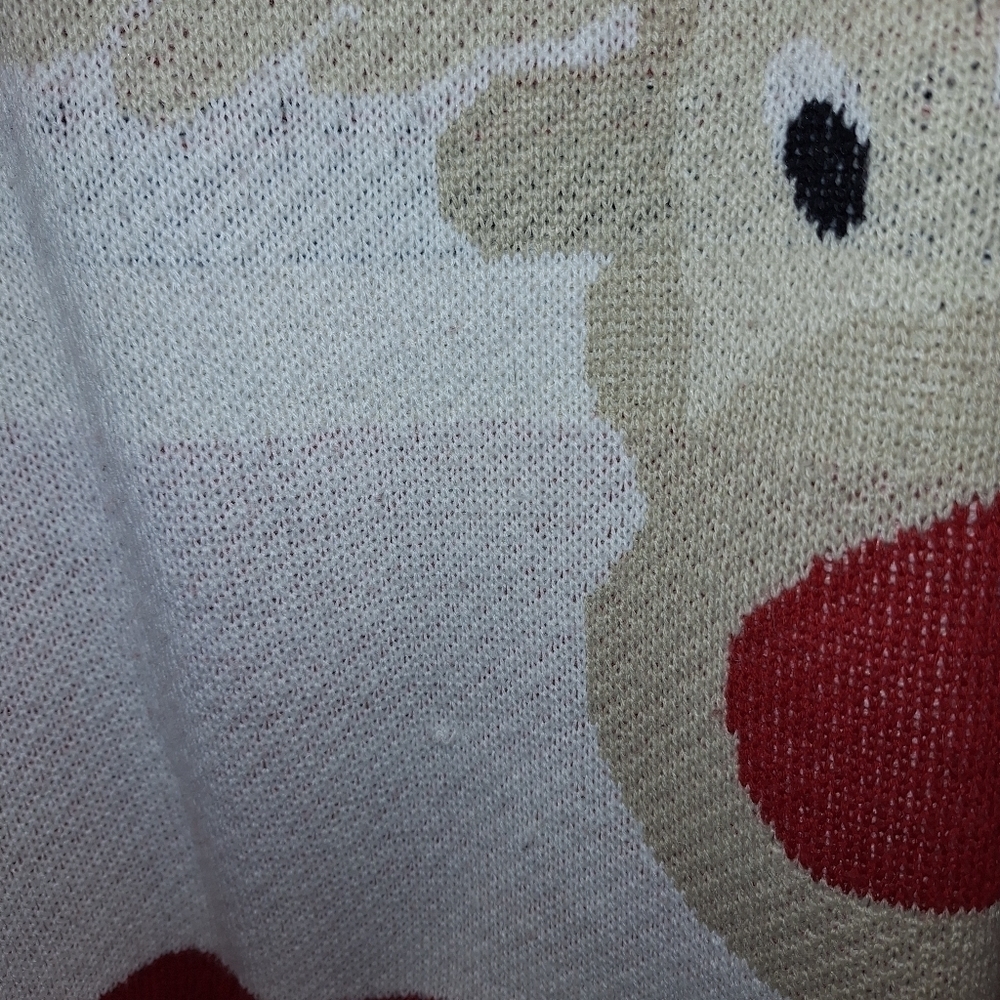 Joseph A Red White Cowl Neck Sweater XL - Picture 2 of 6